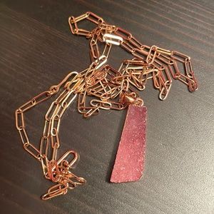 Pink Druzy Necklace